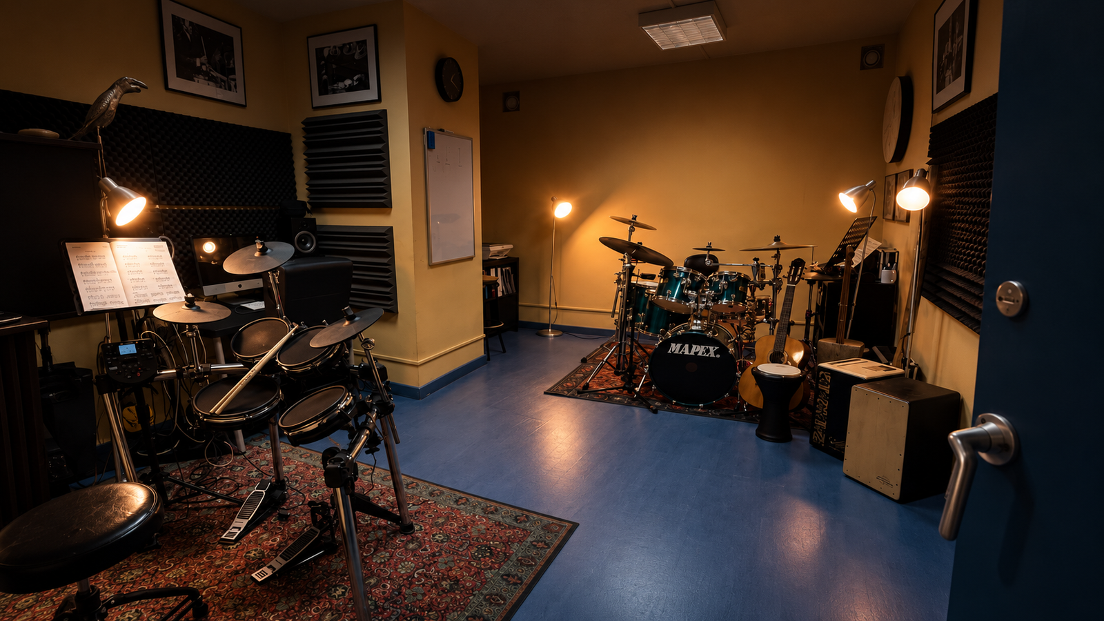 Estudio de El Templo del Groove, clases de batería para adultos en Usera, Madrid